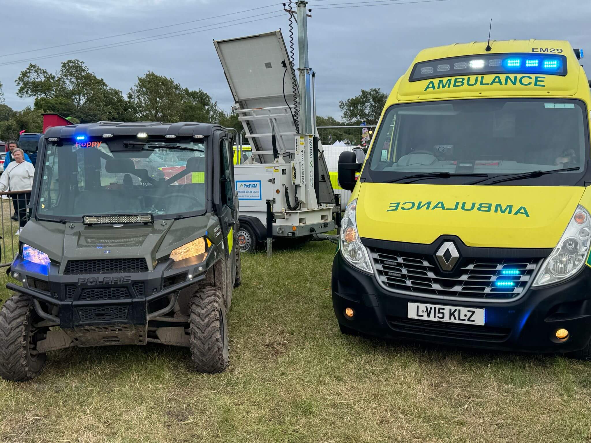 County Events and Medical ambulance and response vehicle at an event