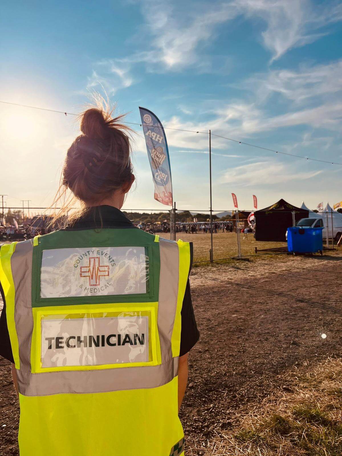 County Events and Medical team member overlooking an event site